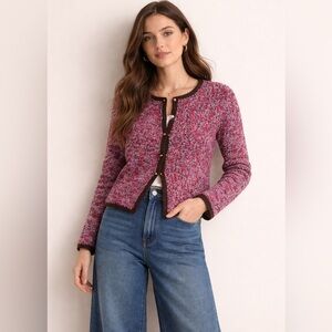 Marisa Christina Pink Confetti Cardigan Measures as Small Valentine